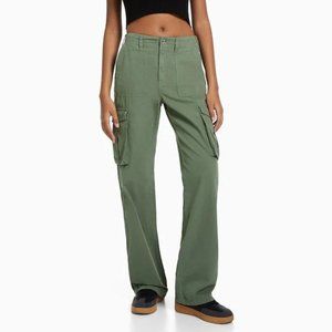 Adjustable Straight Fit Cargo Pants - Green XL